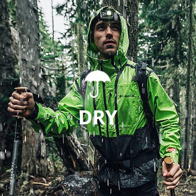 Waterproof and breathable products - Find everything you need to stay dry.